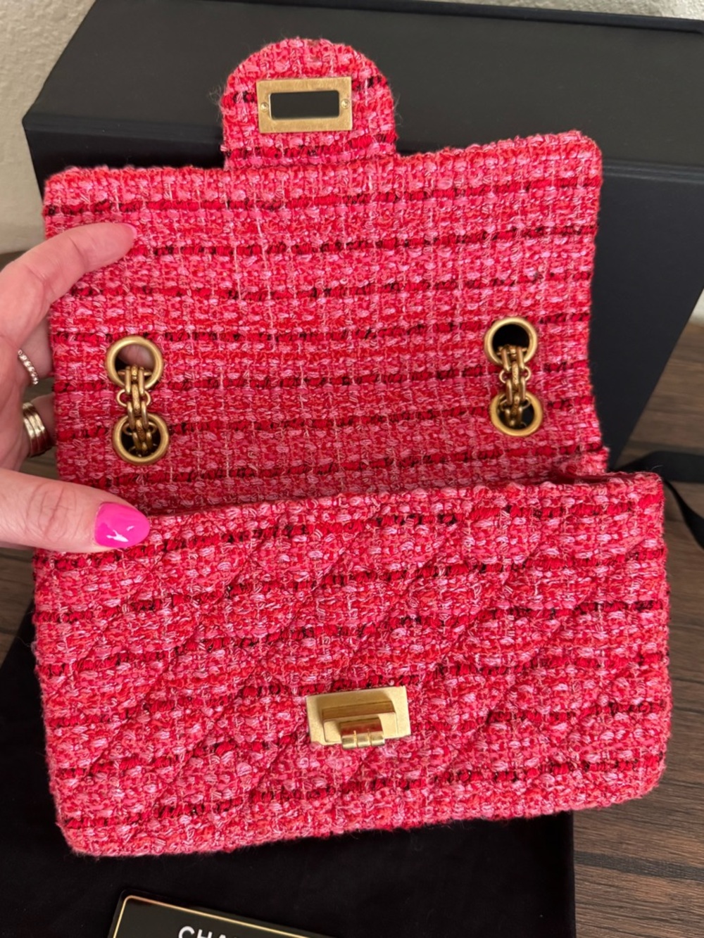 CHANEL  2.55 Reissue Multicolor Tweed Mini Chain Bag - Picture 4 of 10